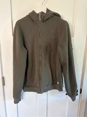 Cozy Dark Olive Zip-Up Hoodie